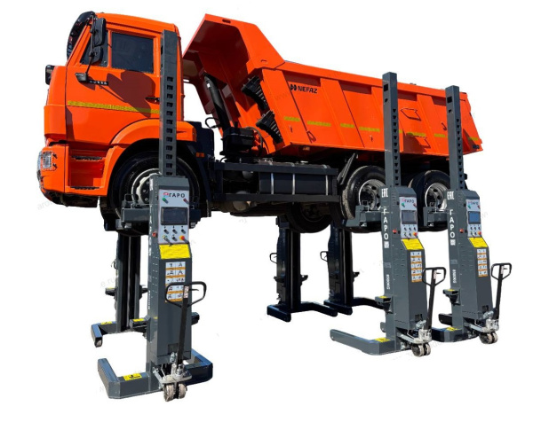 Передвижной электрогидравлический подъемник 6-ть колонн, г/п 51 т, ПКП-8.5/6