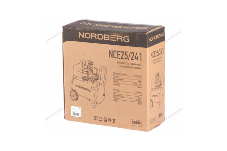 Компрессор поршневой, 220 В, ресивер 24 л, 240 л/мин NCE25/241